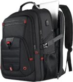 Z-MGKISS Extra Large Travel Backpack, 52L TSA Backpack 17.3 Inch, Anti-Theft 17 Inch Big Business Laptop Backpack for Men & Women, Water Resistant College Rucksack Bag with USB Port, Black - Image 2