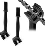 Ziciner 2 PCS Motorcycle Bicycle Chain Brush, Chain & Wheel Cleaning Tool, Crankset Chain & Gears Cleaner, Bicycle Chain Washer for Mountain Bike Motorcycle Chain (Black) - Image 2