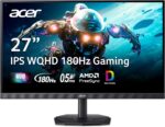 acer Nitro 27 Inch WQHD 2560 x 1440 IPS Gaming Monitor | AMD FreeSync | Up to 180Hz Refresh | Up to 0.5ms | DCI-P3 95% | HDR 10 Support | One Display Port 1.2 & Two HDMI 2.0 | KG271U N3bmiipx - Image 2