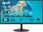 acer SB240Y G0bi 23.8" IPS Full HD Ultra-Slim Edge-to-Edge Gaming Office Monitor | Adaptive-Sync Support (FreeSync Compatible) | Up to 120Hz Refresh | 1ms (VRB) | Tilt | HDMI & VGA Ports | Black - Image 2
