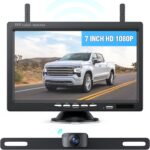 eRapta Wireless Backup Camera 7 Inch Rear View Monitor Kit HD 1080P Easy Installation 2 Channels Waterproof Night Vision Reverse Cam for Camper Van Truck Trailer AWT7 - Image 2
