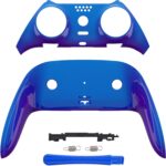 eXtremeRate Top Bottom Decorative Trim Shell Compatible with ps5 Edge Controller DIY Replacement Front Back Clip Shell, Custom Chameleon Purple Blue Plates Cover Compatible with ps5 Edge Controller - Image 2