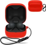 for Sony LinkBuds Fit Truly Wireless Noise Canceling Earbud Headphones Case Cover,Wireless Earphone Protective Case (with Carabiner + Lanyard) Protective Cover for LinkBuds Fit WFLS910NW.UC(Red) - Image 2