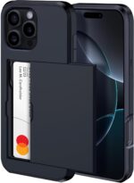 harusaki iPhone 16 Pro Wallet Case with Hidden Card Slot - Wireless Charging Compatible iPhone 16 Pro Case with Card Holder for Men and Women (Black) - Image 2