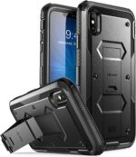 i-Blason Case for iPhone Xs Max 2018 Release, Built in Screen Protector Armorbox Full Body Heavy Duty Protection Kickstand Shock Reduction Case (Black), 6.5" - Image 2