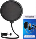 professional microphone windproof and spray proof cover, 6-inch double-layer windproof screen with flexible 360 ° gooseneck clip stabilizing arm, suitable for Blue Yeti and any other microphone (1) - Image 2