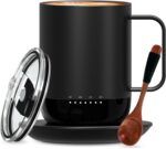 vsitoo S3PRO Rechargeable Heated Coffee Mug, 14oz, Self Heating with Lid and Spoon, APP & Manual Controlled, Smart Mug Warmer with 90 Min Battery Life, Black - Image 2