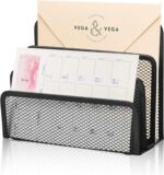 wishacc Desk Mail Organizer Small File Holders Letter Organizer Metal Mesh Document/Filing/Folders/Paper Organizer for Desktop - Image 2