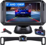 【5" AHD 1080P】 Back Up Camera for Cars Back Up Camera Systems for Truck Backup Camera with Monitor 6 LEDs Night Vision 5 Guide Lines 140° Wide Angle IP68 Reverse Camera Rear View Camera for Vehicle - Image 2