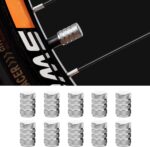 10 PCS Car Tire Valve Stem Caps, Aluminum Tire Air Cap Set, Dust Proof & Corrosion Resistant Stem Covers, Car Accessories for SUV Bike Bicycle Truck Motorcycle (Silver) - Image 2