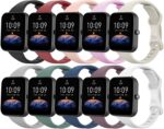 10 Pack 20mm Slim Watch Bands Compatible with Amazfit GTS/GTS 2/GTS 2e/GTS 2 mini/GTS 3/GTS 4/GTS 4 mini, Soft Silicone Band Sport Replacement Strap for Amazfit Bip/Bip U Pro/Bip 3/Bip 3 Pro - Image 2