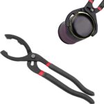 12" Adjustable Oil Filter Pliers, Automotive Oil Filter Removal Tools with Long Handle, Universal Oil Filter Wrench for Engine Filters in Cars and Trucks, Car Accessories (Black) - Image 2