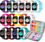15 Pack Sport Bands Compatible with Apple Watch Band 38mm 40mm 41mm 42mm 45mm 44mm 46mm 49mm for Women Men, iWatch Bands with Storage Organizer for iWatch Series10 9 8 7 6 5 4 3 2 1 SE Ultra - Image 2