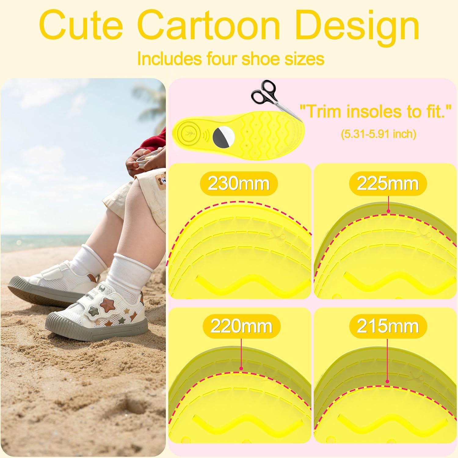 RFUNGUANGO Airtag Protective Insoles for Kids and Seniors, Airtag Insoles Help You Find Your Family Faster, Track Your Steps and Shoes, Cute Cartoon Pattern - Size - Image 3