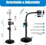 Webcam Stand for Desk, Stable Metal Base, Adjustable Arm, and Universal Compatibility for Logitech Webcam C922 C930e C920S C920 C615 C960 and Other Webcam with 1/4" Thread - Image 8