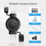 Portable Charger for Samsung Watch, USB A & USB C Travel Charger, Fast Charging for Samsung Galaxy Watch 7/Ultra/6/6 Classic/5/5 Pro/4/3 (Black) - Image 5