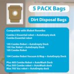 10PCS Dirt Disposal Bags Compatible with iRobot Roomba Essential Vac 2 Q0520,105 Vac,105 Combo, 104 Combo, Plus 405/Plus 505 Combo, Max 705 Vac, Replacement Dust Bags Vacuum Cleaner Parts - Image 3