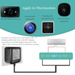 24V 500mA Doorbell Power Adapter - 26.2ft Long C Wire Power Supply, Doorbell Transformer Fits Ring, Nest Hello, Wyze, Eufy Video Doorbells and Ecobee,Sensi,Nest,Honeywell Thermostat(Black) - Image 6