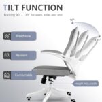 Computer Office Chair, Ergonomic Comfort Home Desk Chair, Mid Back Gaming Chair with Wheels, Adjustable Height, Lumbar Support, Flip-up Armrest with 350LBS Capacity - Image 5