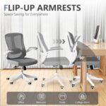 Computer Office Chair, Ergonomic Comfort Home Desk Chair, Mid Back Gaming Chair with Wheels, Adjustable Height, Lumbar Support, Flip-up Armrest with 350LBS Capacity - Image 8