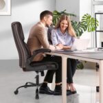 Executive Office Chair – Ergonomic Adjustable Computer Desk Chairs with High Back Flip-up Armrests, Swivel Task Chair with Lumbar Support, Bonded Leather - Image 3