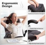 Executive Office Chair – Ergonomic Adjustable Computer Desk Chairs with High Back Flip-up Armrests, Swivel Task Chair with Lumbar Support, Bonded Leather - Image 5