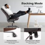 Executive Office Chair – Ergonomic Adjustable Computer Desk Chairs with High Back Flip-up Armrests, Swivel Task Chair with Lumbar Support, Bonded Leather - Image 7