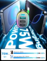 USB C Car Charger Cigarette Lighter Adapter, 75W 4-Port Fast Car Charger Fast Charging for iPhone16/15/14/13 Series, Samsung Galaxy S25/S24 Ultra, iPad Air, Google Pixel - Image 3