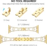KADES Crown Bling Compatible Apple Watch Band for Women 38mm-46mm, Stainless Steel Crown Strap with Bling Case & Screen Protector, for Series 1-10, Dressy Jewelry Metal Band - Image 6