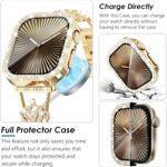 KADES Crown Bling Compatible Apple Watch Band for Women 38mm-46mm, Stainless Steel Crown Strap with Bling Case & Screen Protector, for Series 1-10, Dressy Jewelry Metal Band - Image 7