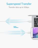 Anker USB to USB C Cable, Powerline 3.0 USB A to USB C Charger Cord with 56k Ohm Pull-up Resistor for Samsung Galaxy Note S8/S9 and More(3FT,White) - Image 3