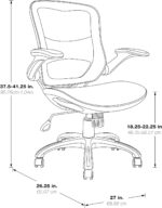 Office Star Riley Ventilated Manager's Office Desk Chair with Breathable Mesh Seat and Back, Black Base with Black - Image 4
