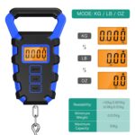 ORIA Digital Fishing Scale with Gripper, Luggage Scales with Hook, Portable Hanging Scale, 110lb/50kg Weight Max, Built-in 38" Tape Measure, Backlit LCD Display, Lb/Oz/Kg Mode, Blue - Image 3