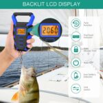 ORIA Digital Fishing Scale with Gripper, Luggage Scales with Hook, Portable Hanging Scale, 110lb/50kg Weight Max, Built-in 38" Tape Measure, Backlit LCD Display, Lb/Oz/Kg Mode, Blue - Image 4