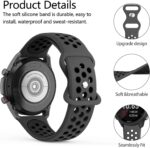 Vanjua Breathable Silicone Band for Amazfit Bip 5 & GTR 4 / 3 / 2 Smart Watch, 22mm Quick Release Replacement Wristband Sport Strap Compatible with Amazfit Bip 5 Band / GTR 4 / 3 Bands Men Women - Image 3