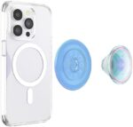 PopSockets Plant-Based Round Phone Grip Compatible with MagSafe, Adapter Ring Included, Phone Holder, Eco-Friendly, Wireless Charging Compatible - Blue - Image 5