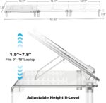 Ergonomic Acrylic Dual Monitor Stand with Adjustable Laptop Riser, Compatible with Desktop, Printer, TV and More Devices,Monitor Riser Holder Suitable for 2 Monitors (Clear) - Image 3