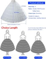 Full A-line 6 Hoop Floor-Length Bridal Dress Gown Slip Petticoat - Image 5