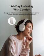 Belkin SoundForm Surround Bluetooth Over-Ear Headphones - Environmental Noise Cancelling Headphones - Wireless w/ 60H Playtime & Soft Ear Cups for iPhone, Galaxy, iPad, Travel, Home, or Office - Sand - Image 5
