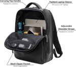 Alpine Swiss Olsen 13” Laptop Travel Backpack Genuine Leather Slim Business Travel Carry On Daypack - Image 4