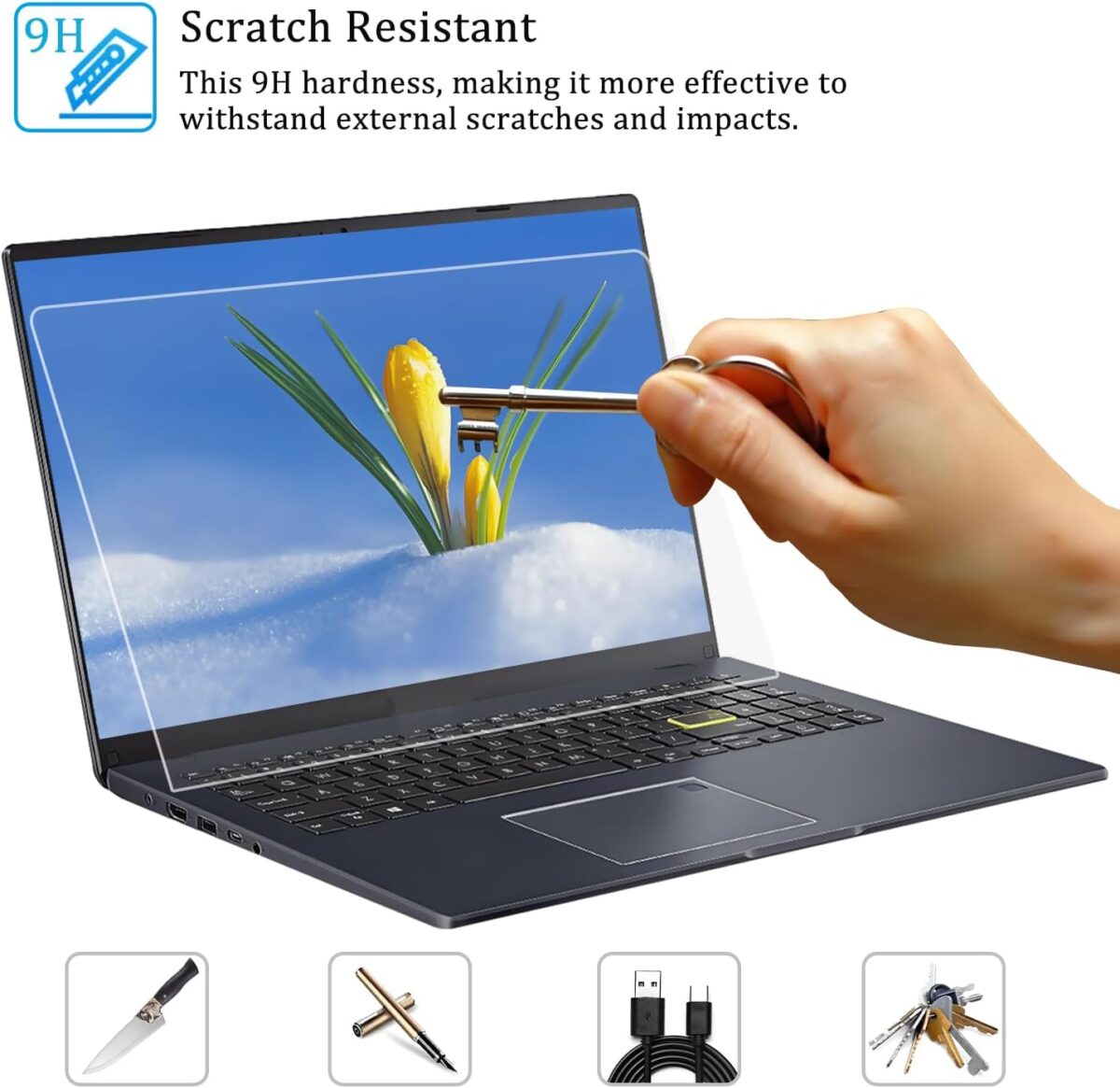 2 Pack 15.6 Inch Tempered Glass Screen Protector For ASUS TUF 15.6 Inch Gaming Laptop, ASUS VivoBook 15, ZenBook 15/ZenBook Pro 15, Rog Zephyrus G15, TUF A15 F15, 9H Hardness - Image 4
