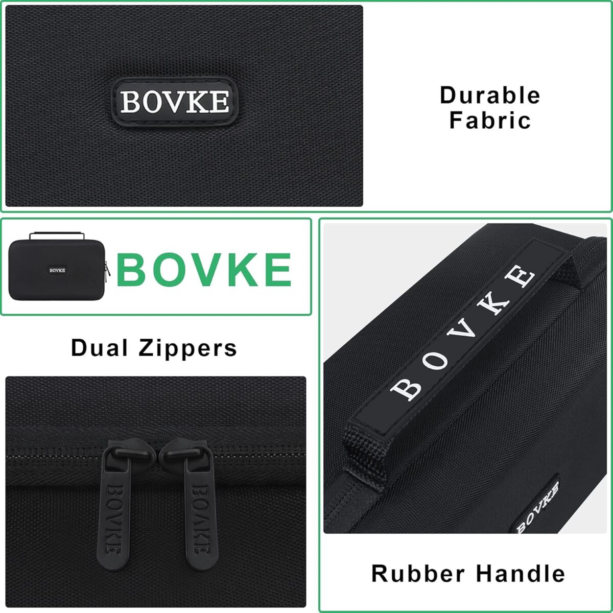 BOVKE Hard GPS Case for 6-7 Inch Garmin DriveSmart 76/65/61, RV 780/dezl OTR700/OTR610 Garmin Catalyst, GPS Navigator System, Extra Space fit Car Charger, Friction Mount, USB Cable, Black+Black - Image 6