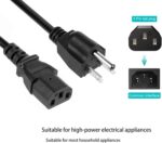 AC Power Cord 3 Prong for Instant Pot Electric Pressure Cooker, Power Quick Pot, Rice Cooker, Smart Power Cooker, Soy Milk Maker and More Kitchen Appliance Replacement Cable 6 Ft - Image 6