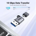 UGREEN 10Gbps USB C Female to USB Male Adapter Type C to USB A Charger Cable Converter Compatible with Apple Watch iPhone 15 14 13 AirPods 3 MacBook Samsung Galaxy Google Pixel etc Gray - Image 4