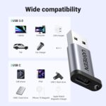 UGREEN 10Gbps USB C Female to USB Male Adapter Type C to USB A Charger Cable Converter Compatible with Apple Watch iPhone 15 14 13 AirPods 3 MacBook Samsung Galaxy Google Pixel etc Gray - Image 6