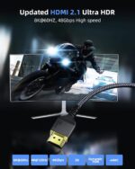 Maxonar 8K HDMI Cables 10FT, [Certified] Ultra High Speed HDMI 2.1 Cable, 8K60Hz 4K120Hz 144Hz, 48Gbps HDCP 2.2&2.3 eARC Dynamic HDR Dolby for PS5, Xbox Series X, Apple TV 4K, Roku/Samsung/Sony TV - Image 4