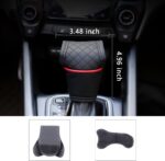 Leather Car Gear Shift Cover,Anti-Slip Automatic Shift Knob Cover Car Decoration,Universal Car Accessories for Women Interior Effectively Protects Stick Shift Knob (Black/Red) - Image 3
