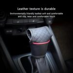 Leather Car Gear Shift Cover,Anti-Slip Automatic Shift Knob Cover Car Decoration,Universal Car Accessories for Women Interior Effectively Protects Stick Shift Knob (Black/Red) - Image 7
