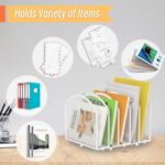Desk File Organizer 5 Sections Desktop Organizer File Sorter Office Organization File Folder Holder for Office School & Classroom (White, 5 Section - 1Pack) - Image 6
