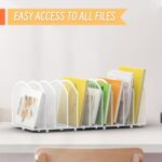 Desk File Organizer 5 Sections Desktop Organizer File Sorter Office Organization File Folder Holder for Office School & Classroom (White, 5 Section - 1Pack) - Image 7